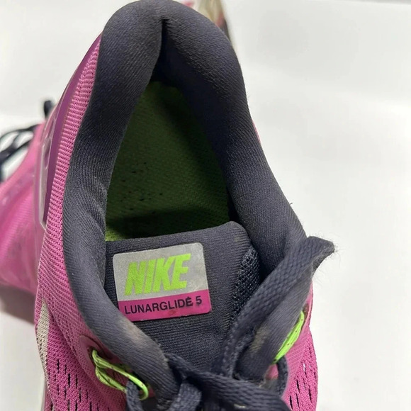 Nike Lunarglide 5 Sneakers Running Shoes Athletic Shoe Pink Green Womens Size 8 - Picture 10 of 12
